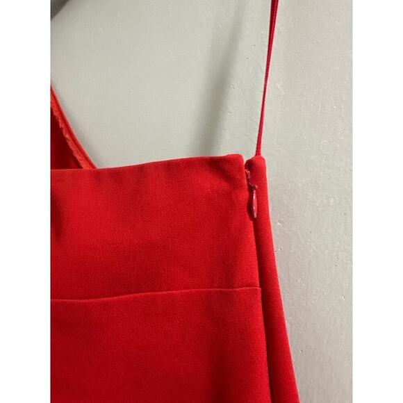 JILL STUART Red One Shoulder Cut-Out Slit‎ Stretch Crepe Dress 10 - Picture 5 of 8